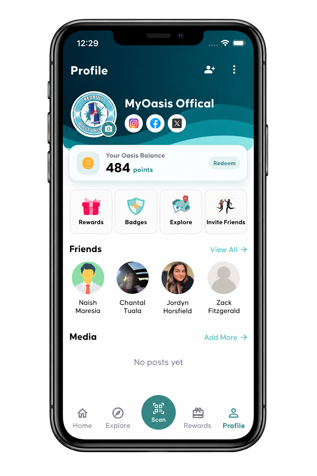 Oasis NZ account profile screen